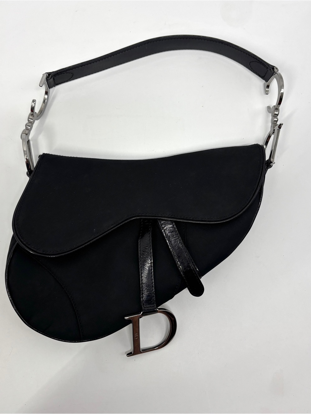 Dior Y2K black nylon saddle bag